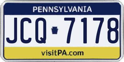 PA license plate JCQ7178