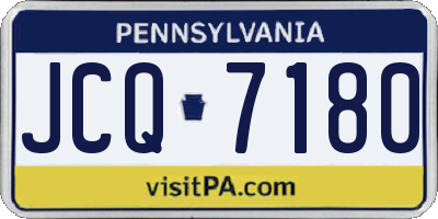 PA license plate JCQ7180