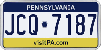 PA license plate JCQ7187
