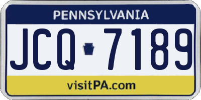 PA license plate JCQ7189