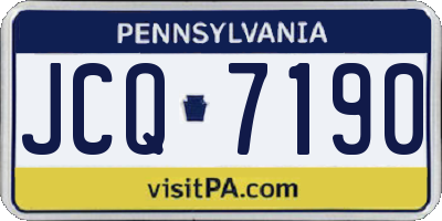 PA license plate JCQ7190