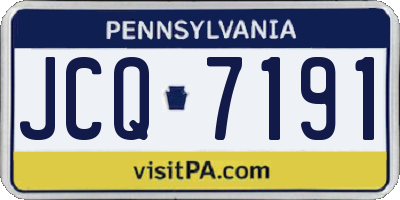 PA license plate JCQ7191