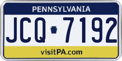 PA license plate JCQ7192