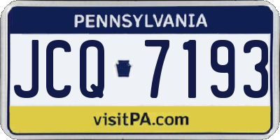PA license plate JCQ7193