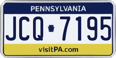 PA license plate JCQ7195