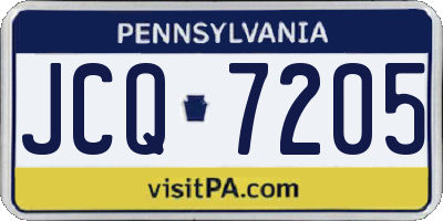 PA license plate JCQ7205