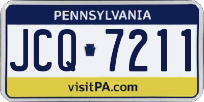 PA license plate JCQ7211
