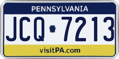 PA license plate JCQ7213