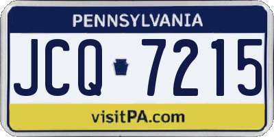 PA license plate JCQ7215