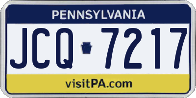 PA license plate JCQ7217