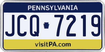 PA license plate JCQ7219