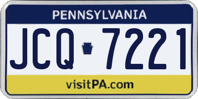 PA license plate JCQ7221