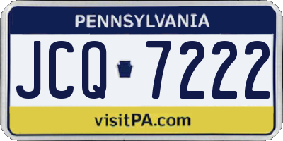 PA license plate JCQ7222