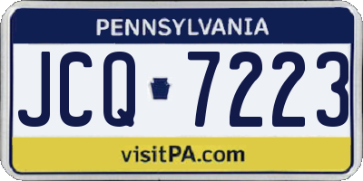 PA license plate JCQ7223