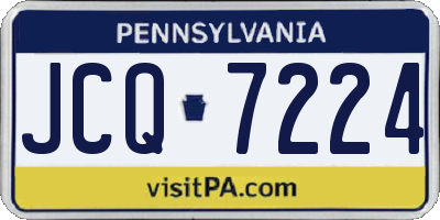 PA license plate JCQ7224