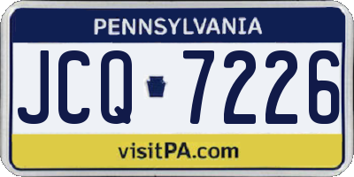 PA license plate JCQ7226