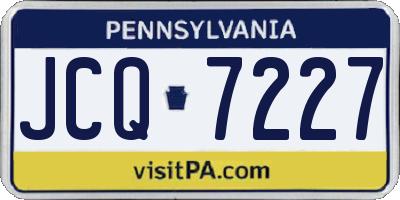PA license plate JCQ7227
