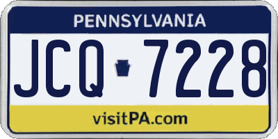 PA license plate JCQ7228