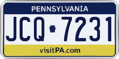 PA license plate JCQ7231