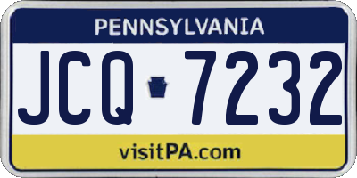 PA license plate JCQ7232