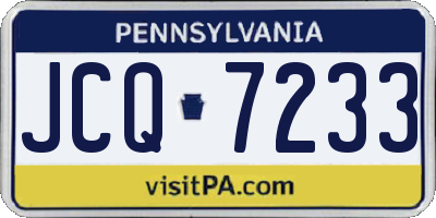 PA license plate JCQ7233