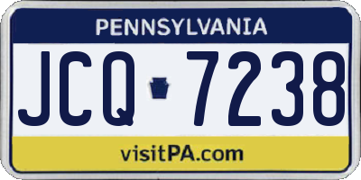 PA license plate JCQ7238