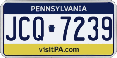 PA license plate JCQ7239
