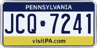 PA license plate JCQ7241