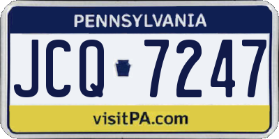 PA license plate JCQ7247