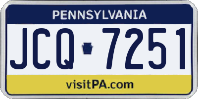 PA license plate JCQ7251