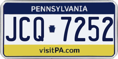PA license plate JCQ7252