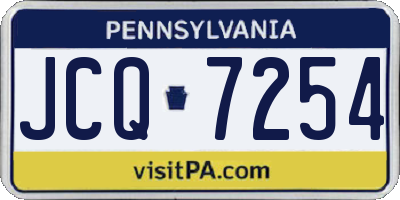 PA license plate JCQ7254