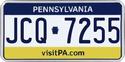 PA license plate JCQ7255