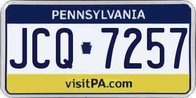 PA license plate JCQ7257