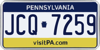 PA license plate JCQ7259