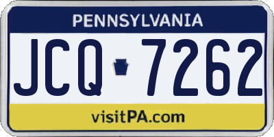 PA license plate JCQ7262