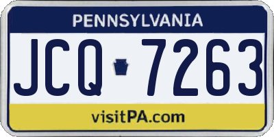 PA license plate JCQ7263