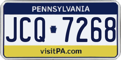 PA license plate JCQ7268