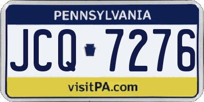 PA license plate JCQ7276