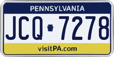 PA license plate JCQ7278