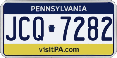 PA license plate JCQ7282
