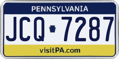 PA license plate JCQ7287