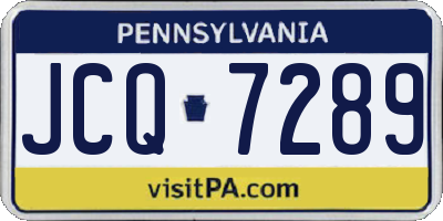 PA license plate JCQ7289