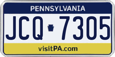 PA license plate JCQ7305