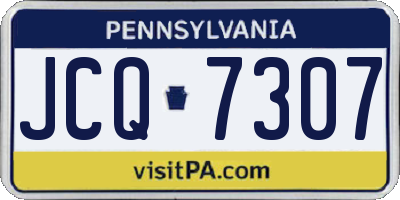 PA license plate JCQ7307