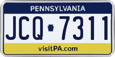PA license plate JCQ7311