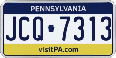 PA license plate JCQ7313