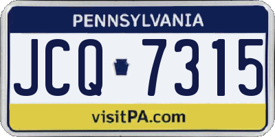 PA license plate JCQ7315