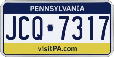 PA license plate JCQ7317