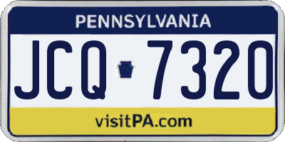 PA license plate JCQ7320